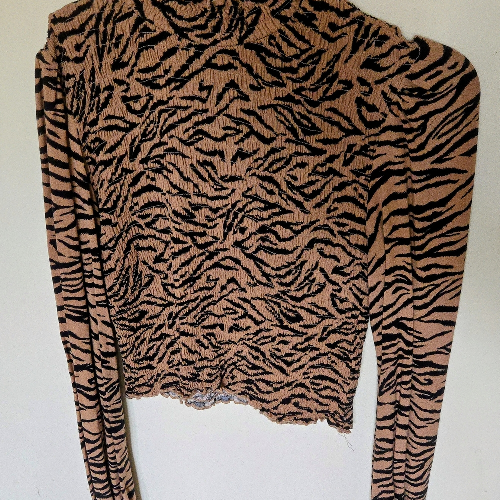 Tiger Print Long Sleeve Top